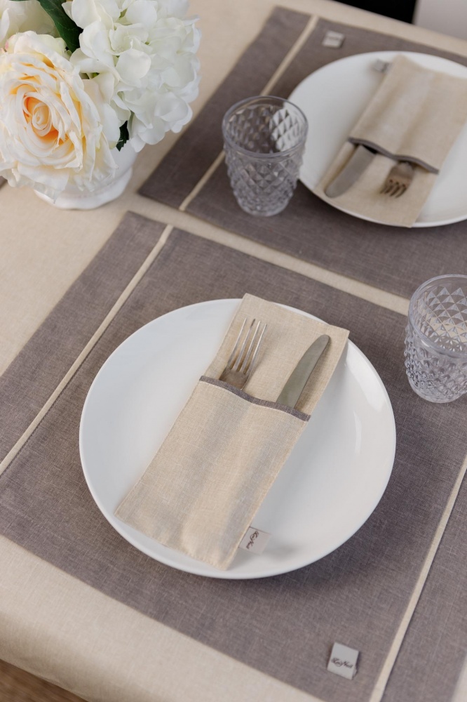 Серветка La Nuit - сет з кантом 35x45 см тауп