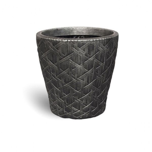 Горщик пластиковий Рома 32x32 см круглий 16л сірий 