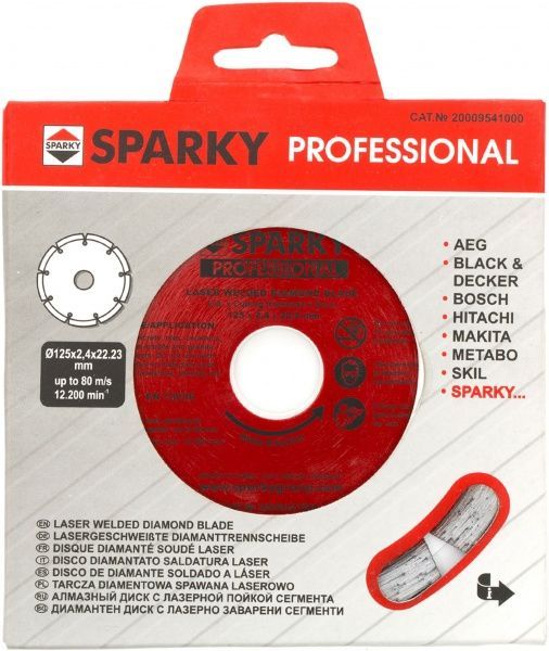 Диск алмазный отрезной Sparky 125x2,4x22,2 тротуарная плитка , камень