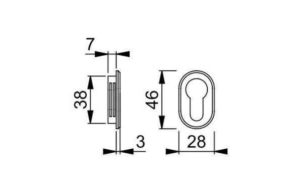Накладка Hoppe 11717336 латунь F96-R 901.59.128 PZ полированный черный