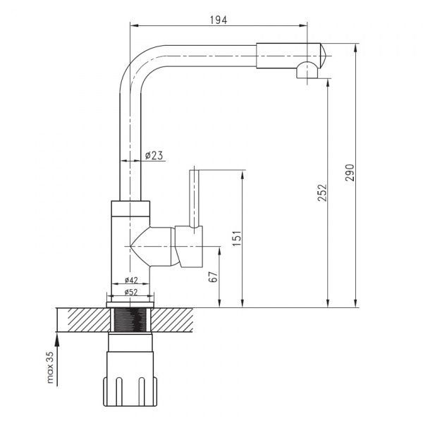 Смеситель для кухни Imprese Lotta 55400