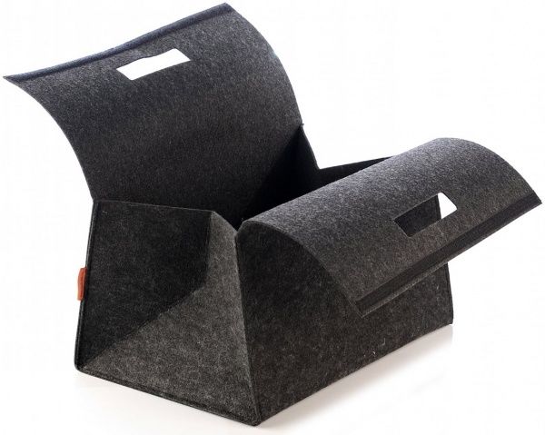 Кошик текстильний на липучці сірий 250x360x200 мм