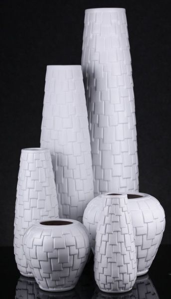 Ваза керамическая Roof 23x23 см белая