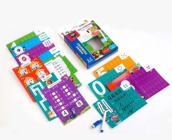 Игра с маркером Vladi Toys Пиши и вытирай. Цифры и примеры VT5010-14