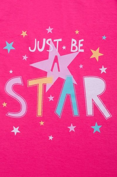 Футболка для дівчаток Luna Kids з принтом Star Барбі р.110 яскраво-рожевий 