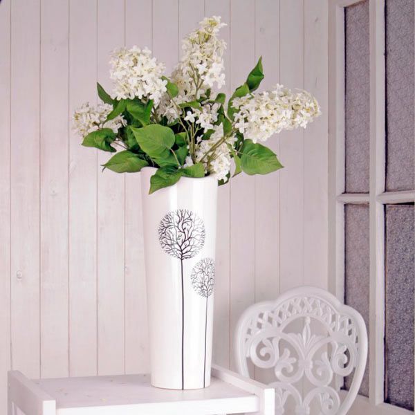 Ваза керамическая белая 30х13 см Eterna