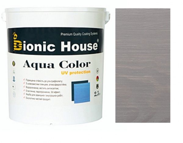 Лазур Bionic House лесуюча універсальна Aqua Color UV protect попіл шовковистий мат 2,5 л 2,5 кг