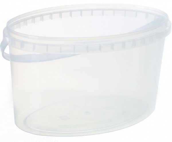 Відро Poliplast овальне з пластиковою ручкою (харчовий пластик) 5 л прозорий 