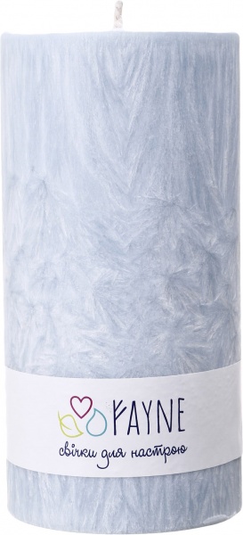 Свічка Циліндр пальмова блакитна 10х20 см ТМ FAYNE