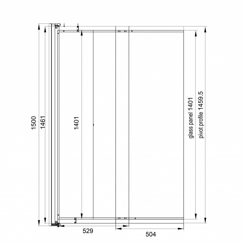 Шторка для ванны Koller Pool Style 1000х1500 мм chrome, скло 6 мм clear