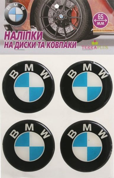 Наклейка TERRAPLUS на колпаки и диски BMW 65 мм