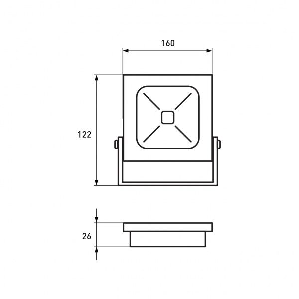 Прожектор Eurolamp 6000 K 30 Вт IP65 черный LED-FL-30/6(black) 