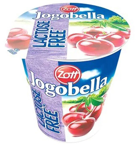 Йогурт ТМ Zott Йогобелла безлактозний в асортименті зі смаком (полуниці, персика, малини, вишні) 2,7%, 150г 