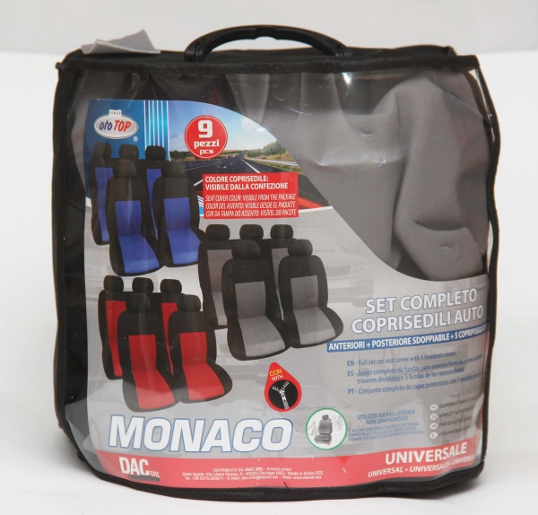 Набір чохлів для сидінь MARANELLO C/Sedile Univ Monaco Grigio чорно-сірий