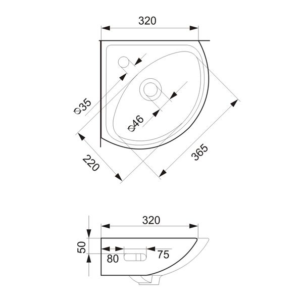 Умивальник Cersanit Sigma 32 K11-0013