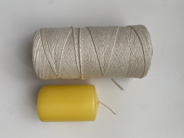 Ґніт кручений для свічок 100 % бавовна 400Т (м/пог.200м) 0,5 мм 0,5 мм 200 м бежевий