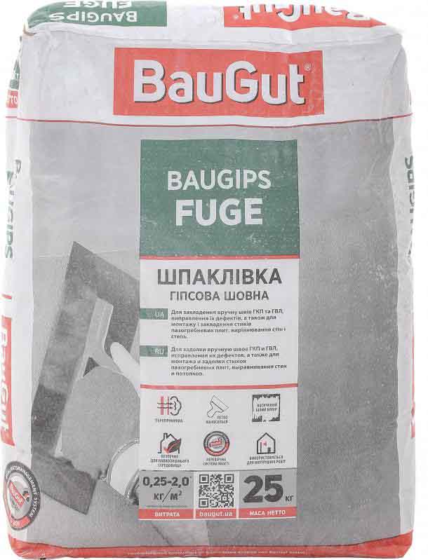 Шпаклевка BauGut BauGips Fuge для швов 25 кг