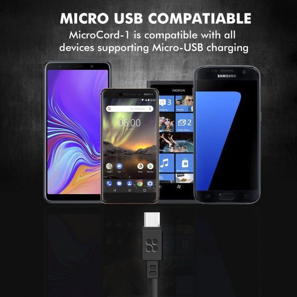 Кабель Promate USB – microUSB 1,2 м чорний (microcord-1.black) 