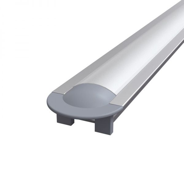 Профіль алюмінієвий АЛЮПРО ПАК-0052 Z306/AS врізний анодований з матовою лінзою і 2 заглушками 200 см
