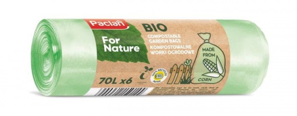 Эко-пакеты для мусора Paclan For Nature ВІО стандартные 70 л 6 шт.