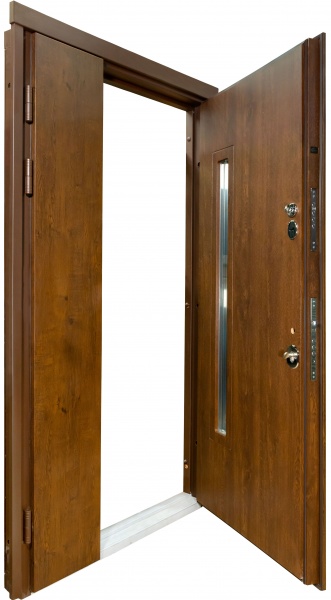 Дверь входная Булат Термо House – 705 стеклопакет дуб бронзовый 2050x1200 мм правая