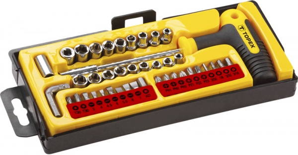 Набор торцевых головок Topex и насадок с держателем 41 шт. 39D369