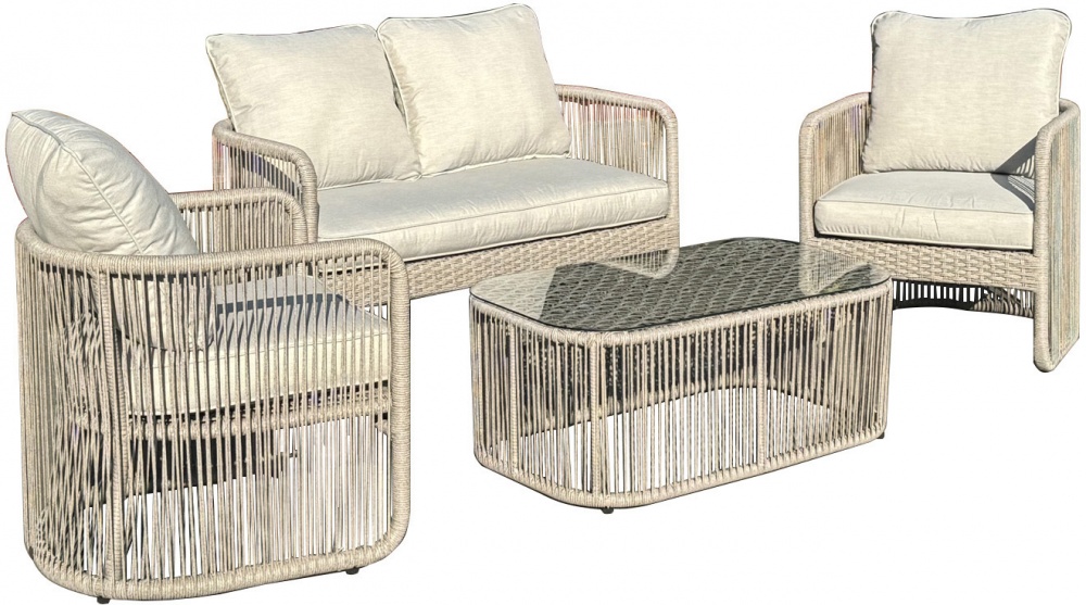Комплект мебели Bella Vita из искусственного ротанга Мальта светло-бежевый