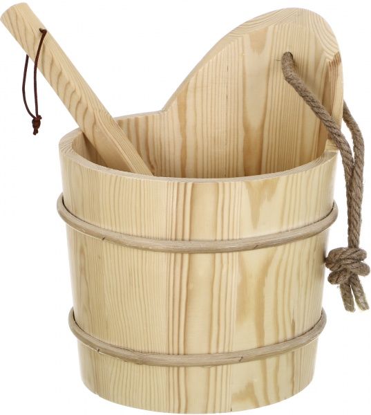 Набор для сауны шайка с черпаком 5 л KD-005B