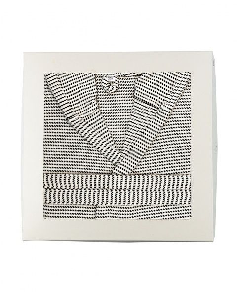 Халат банный р. М черно-белый 