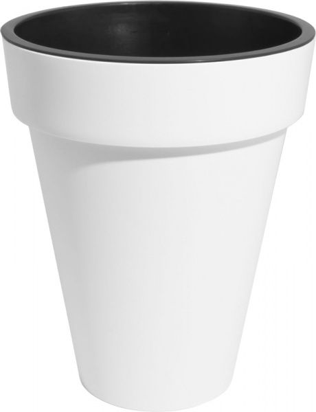 Горшок пластиковый Prosperplast Cube slim 2 в 1 круглый 12л белый (72952-449) 