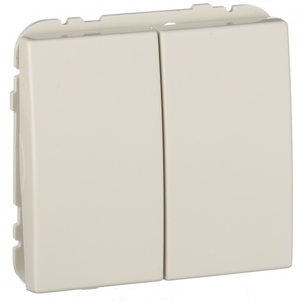 Вимикач двоклавішний Apolo без підсвітки слонова кістка 50061 TMF