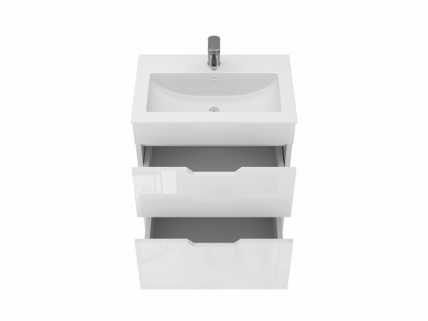 Тумба на ножках ЮВЕНТА Stefania - 60 белая с умывальником 