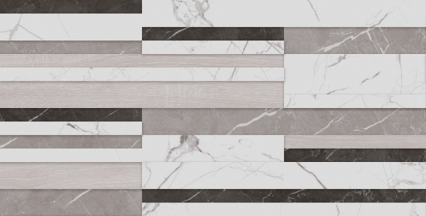 Плитка Allore Group Marmolino MIX W\DEC P NR Satin (54,4) 31x61x7 