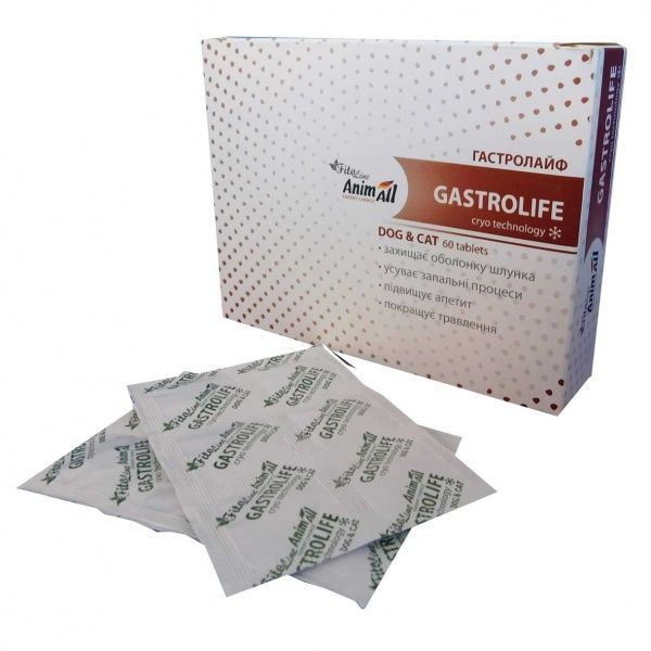 Таблетки для котів і собак AnimAll FitoLine Гастролайф 60 шт.