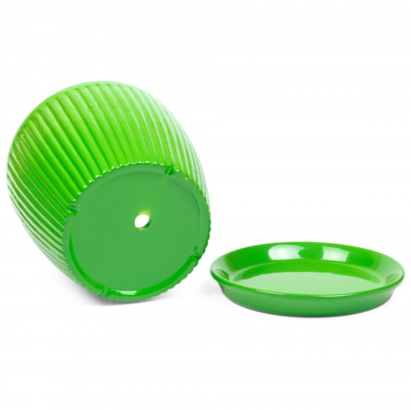 Горщик керамічний Вертикаль преміум круглий 2л зелений 