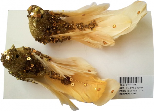 Набор новогодних декораций Птичка 2 шт. 14 см EPI-D103144AB 