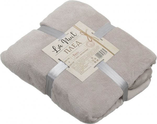 Плед Basic 200x220 см серо-бежевый La Nuit 