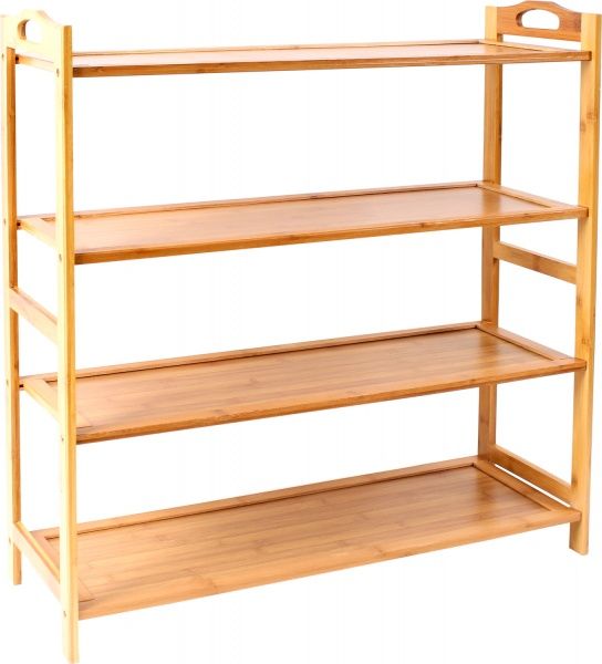 Полка Домовой бамбуковая 4 уровня 240x680x680 мм / бежевый 