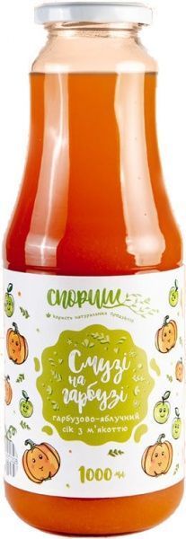Сок Спориш Тыквенно-яблочный с мякотью без сахара 1л 
