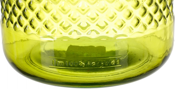 Ваза стеклянная San Miguel DIAMANTE 19 см зеленый блеск 