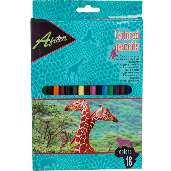 Карандаши цветные Economix Е11531 Africa 18 шт