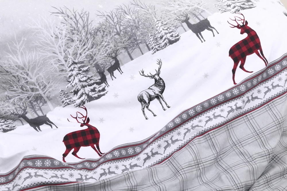 Підковдра Lapland NY 160x220 см сірий із червоним La Nuit