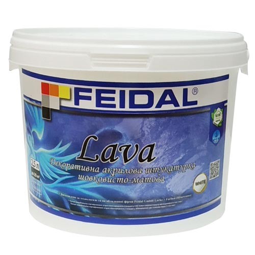 Декоративна штукатурка моделювальна Feidal Lava шовковисто-матова 2,5 л перламутровий