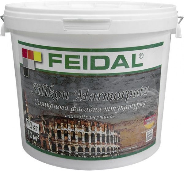 Декоративная штукатурка моделирующая Feidal Silikonharz Marmorputz 20 кг белый