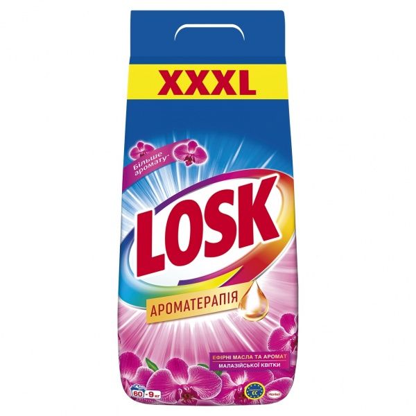 Порошок для машинной стирки Losk Ароматерапия Аромат малайзийских цветов 9 кг 