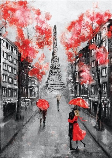 Постер Париж чорно-червоний вертикальний Posterclub 