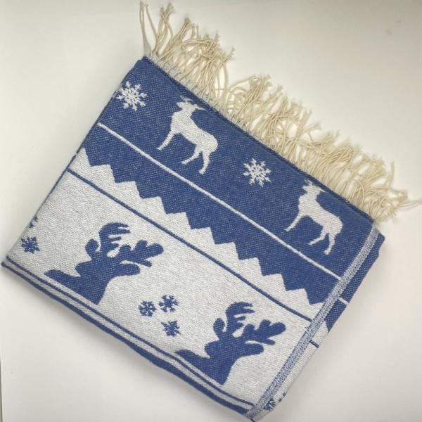 Плед Зимнее Вдохновение 140x200 см синий SoundSleep