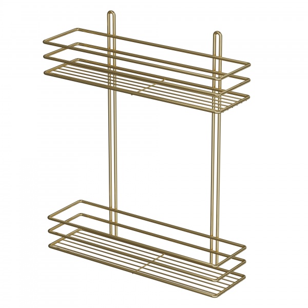 Полка для ванной Украина прямокутна 35 см 2-ярусна 3-контурна золото 