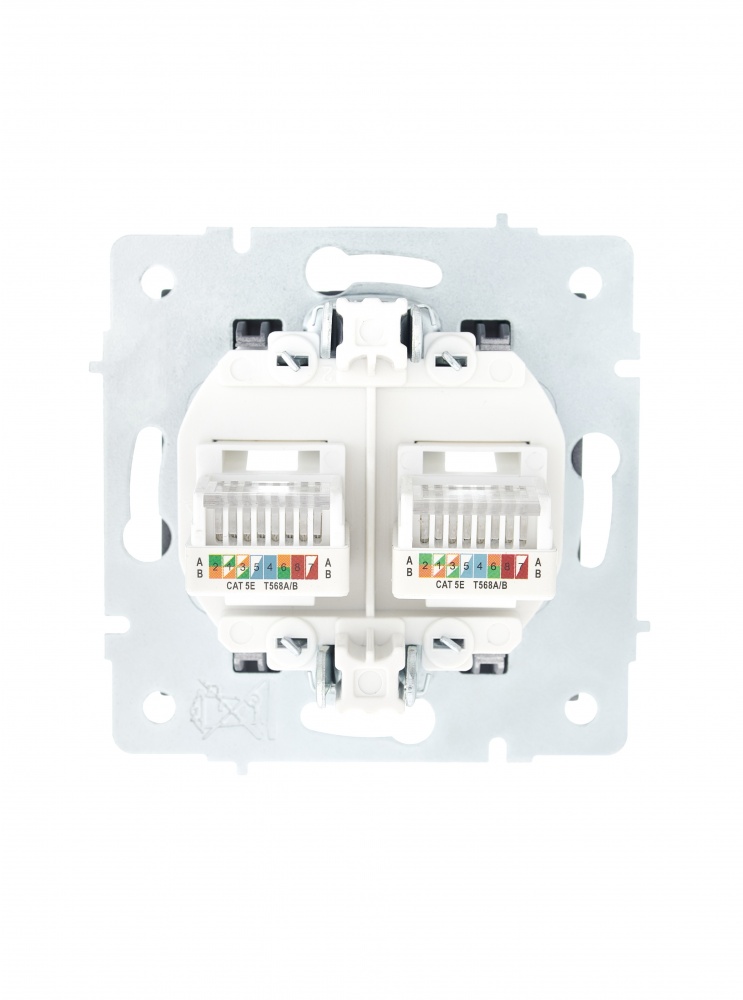 Розетка комп’ютерна подвійна Lezard Vesna шефілд грей 742-3488-141