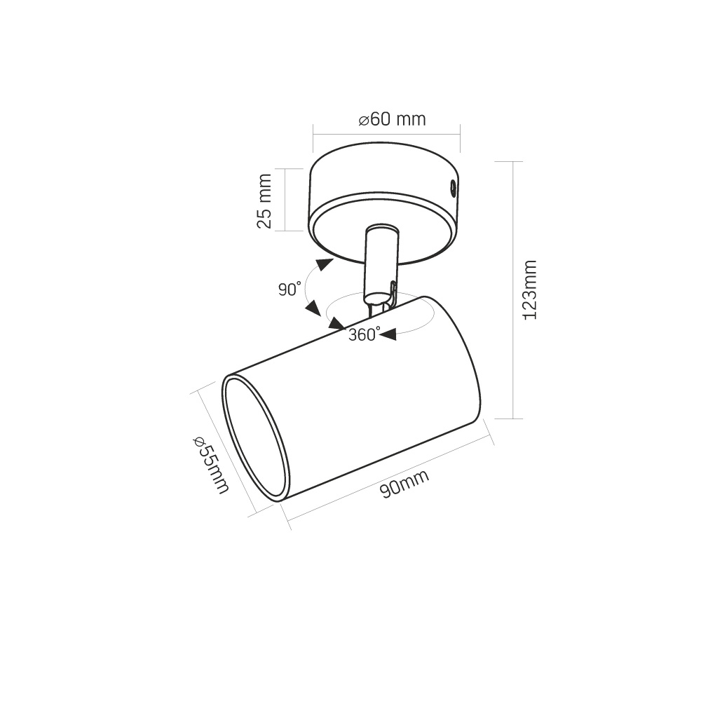 Светильник накладной поворотный Videx 1xGU10 черный 28506